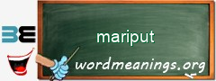 WordMeaning blackboard for mariput